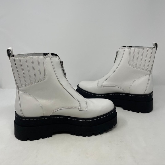Marc Fisher Prisco Lug Sole Platform Boot Leather Cream Ivory White - NWT - Picture 9 of 13